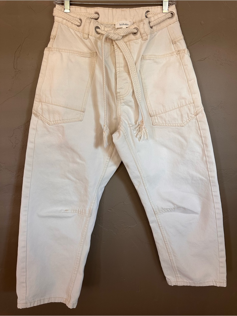 Bohme Cream Rope-Tie Barrel Pants